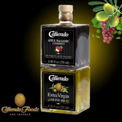 Stackable Set Apple Infused Balsamic Vinegar with Extra Virgin Olive Oil 2/250 ml Glass Bottles