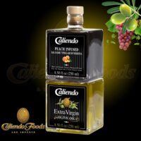 Stackable Set Peach Infused Balsamic Vinegar with Extra Virgin Olive Oil 2/250 ml Glass Bottles