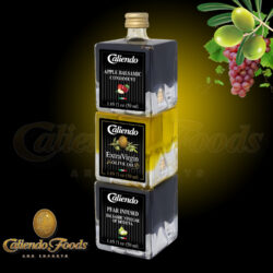 Stackable Set Apple & Pear Infused Balsamic Vinegars w/ Extra Virgin Olive Oil 3/50 ml Glass Bottles